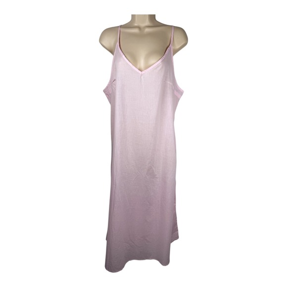 J‎ Marie Slip Dress Nightgown Womens Sz M Pink Sleeveless Lightweight Semi Sheer - Picture 1 of 12